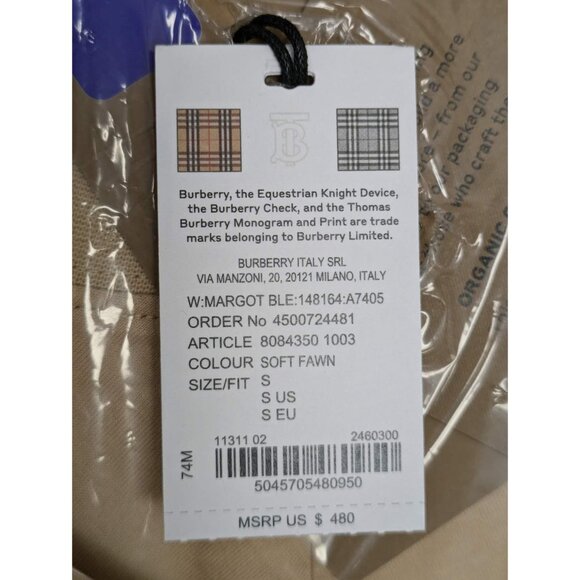 Burberry Women’s Margot Logo Print Short Sleeve Cotton T-shirt Soft Fawn S 80843 - Picture 8 of 9